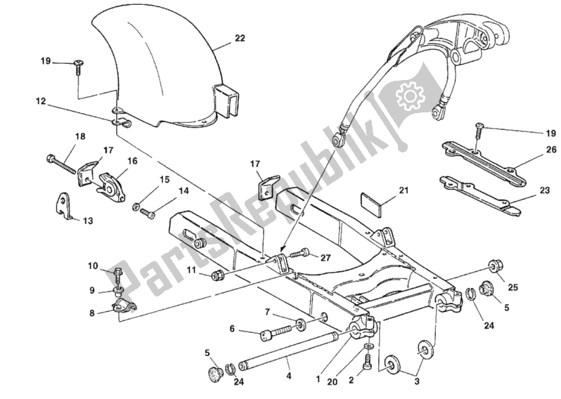 Toutes les pièces pour le Bras Oscillant du Ducati Monster 600 Dark City 1999